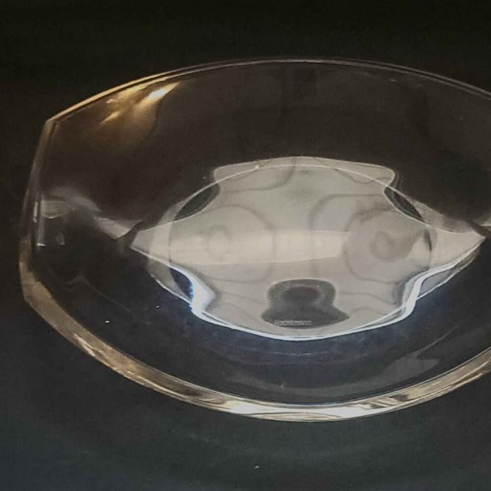 Nachtmann Crystal Candy/Nut Dish Mid Century Modern Look with Etched Nachtmann